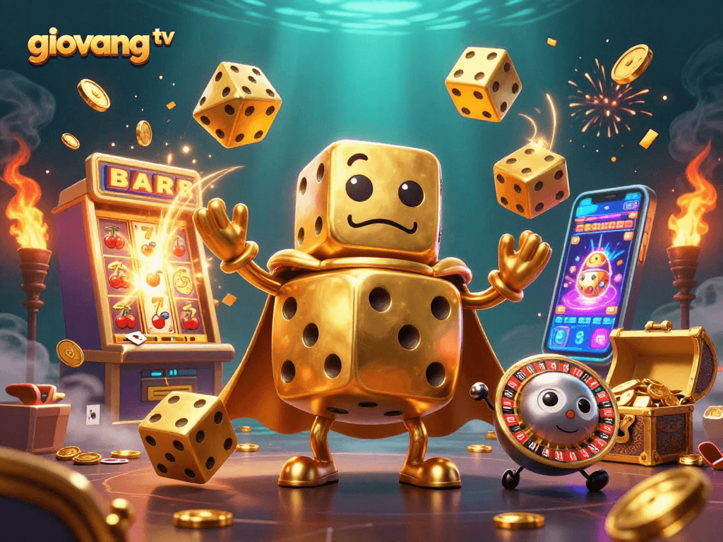Experience exciting gaming with giovang tv’s dynamic online casino, featuring golden dice golems in action.