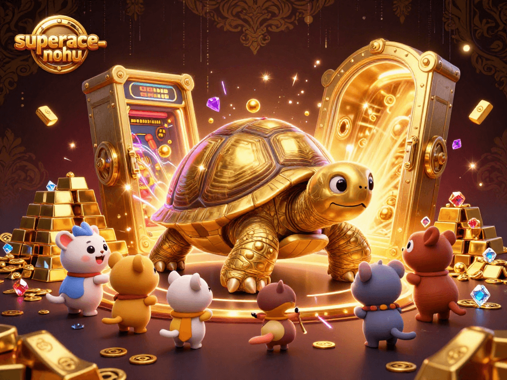 Play exciting games with superace-nohu in a lavish casino filled with golden treasures and vibrant energy.