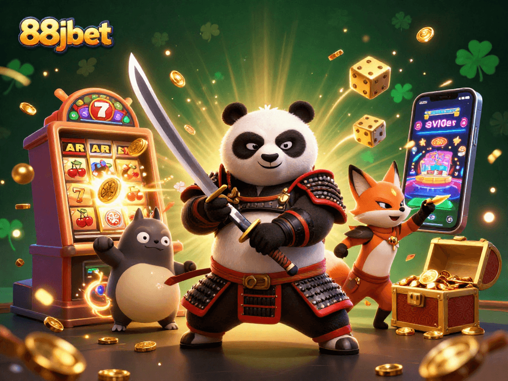 Engage with thrilling games at 88jbet, featuring dynamic 3D characters and vibrant casino elements.