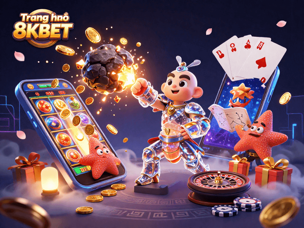 Experience thrilling action and winning opportunities at Trang chủ 8KBET with vibrant casino elements.