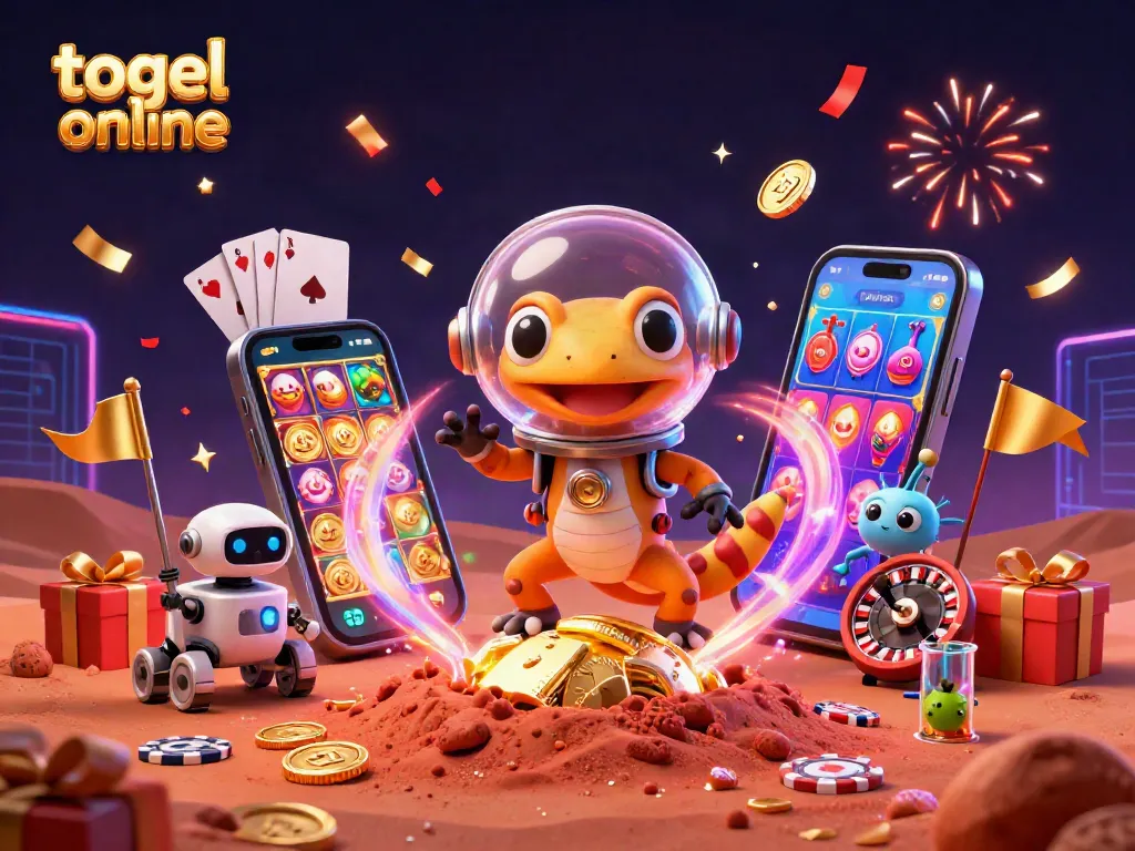Permainan togel online dengan Martian gecko menemukan kasino emas di Mars, kegembiraan berlimpah.