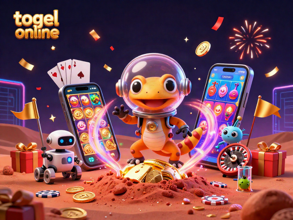 Permainan togel online dengan Martian gecko menemukan kasino emas di Mars, kegembiraan berlimpah.