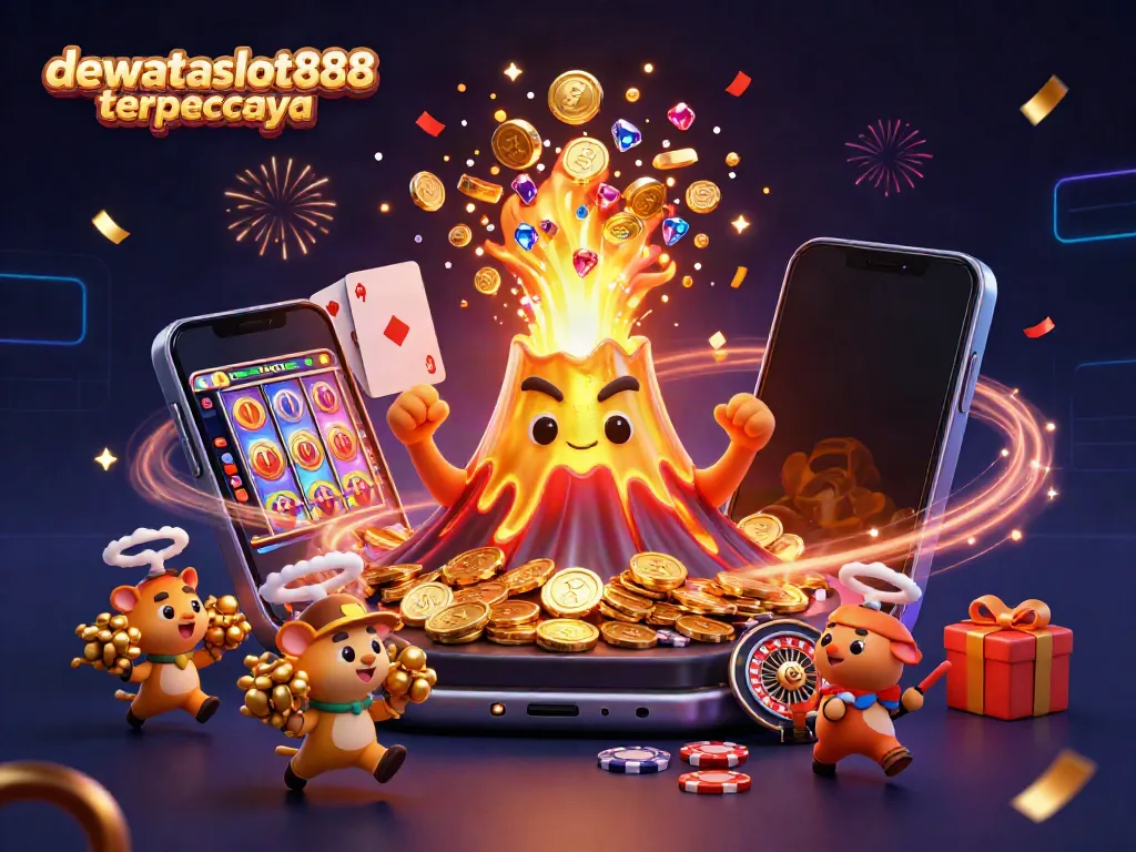 Gameplay dinamis di dewataslot888 terpercaya dengan gunung emas dan harta karun mengalir.