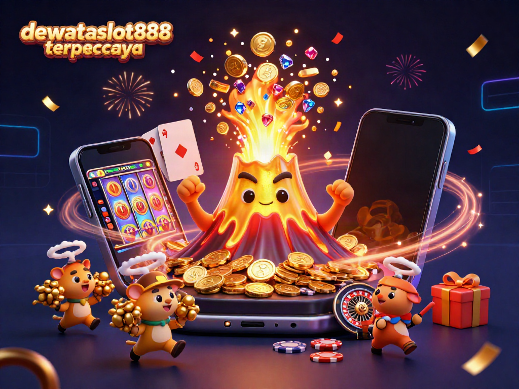 Gameplay dinamis di dewataslot888 terpercaya dengan gunung emas dan harta karun mengalir.