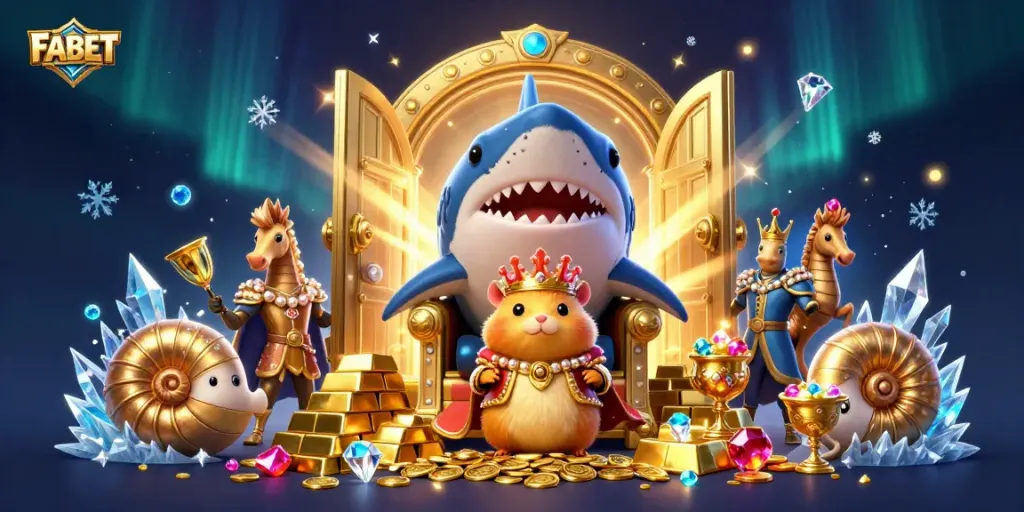 Experience the excitement of FABET with a fierce golden hamster king ruling a treasure-filled kingdom.