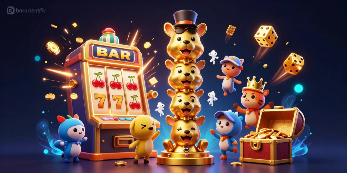 Engage with bncscientific's dynamic casino scene featuring cartoon characters and exciting gaming elements.