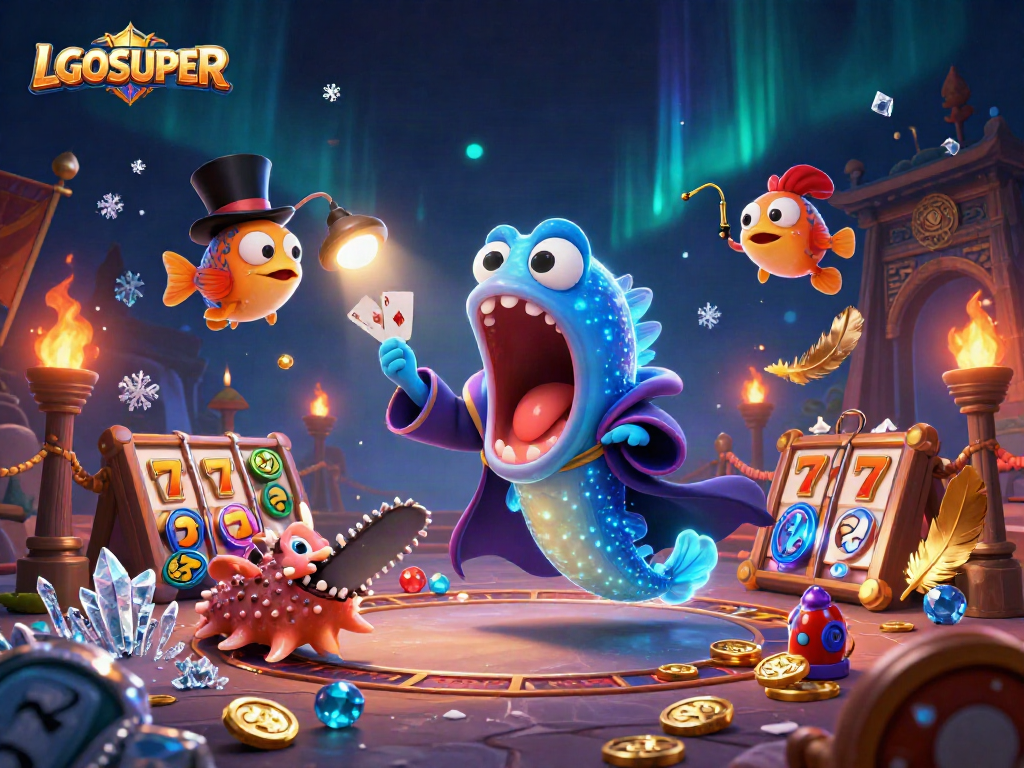 Engage with thrilling slots at LGOSUPER, featuring a magical underwater casino scene.