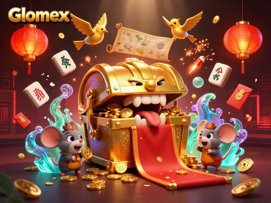 Engage with Glomex in a vibrant casino scene full of excitement and treasure.