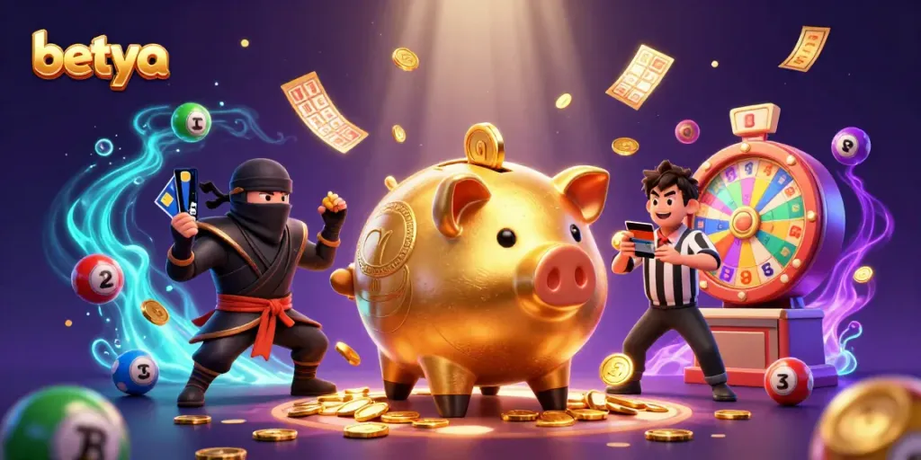 Engage in thrilling action at Betya's casino with dynamic 3D characters and vibrant gaming elements.