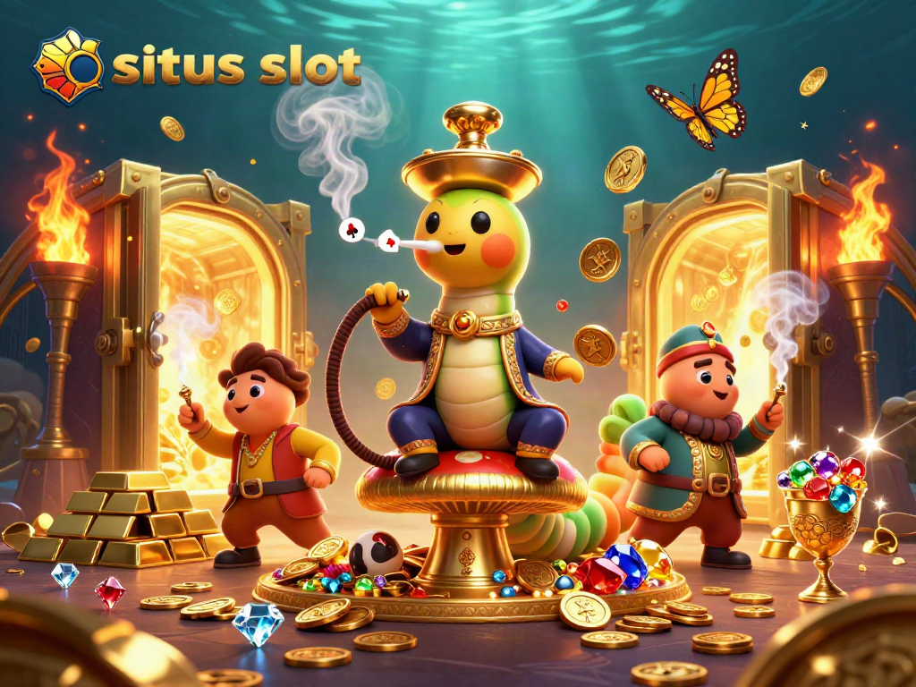 Menangkan jackpot situs slot dengan simbol poker dan koin emas berkilau.