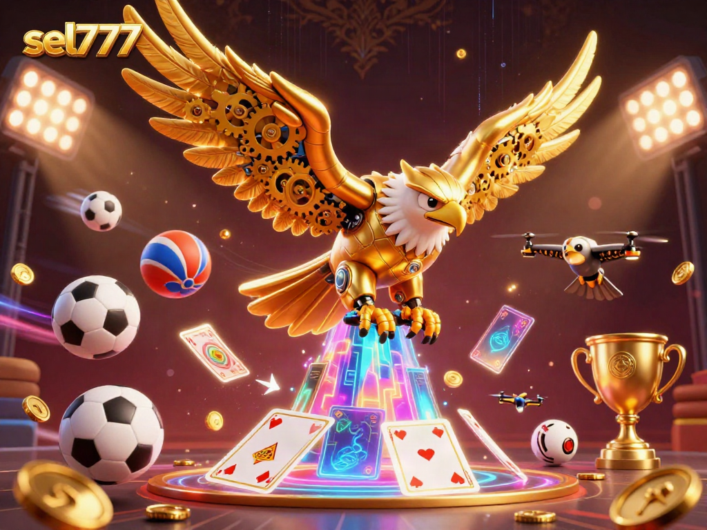 Engage with sel777’s thrilling gaming world via holographic cards and dynamic sports elements.