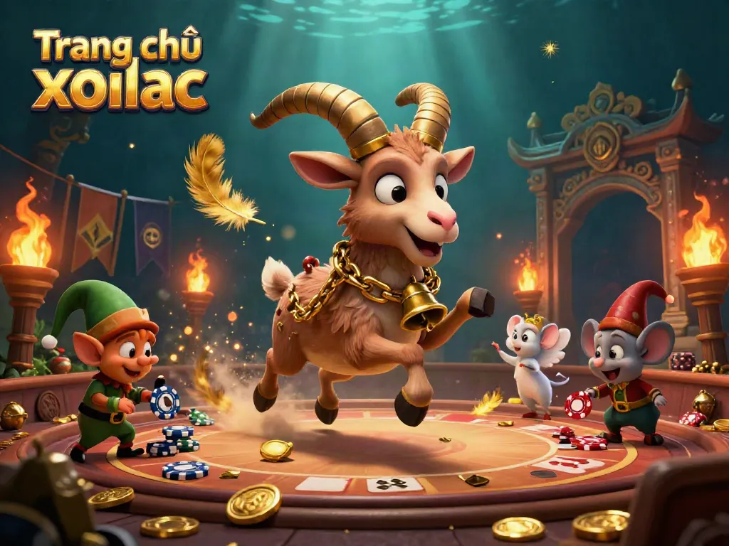 Join the excitement at Trang chủ xoilac as Krampus oversees a thrilling casino scene with elf gremlins and a mouse in control.