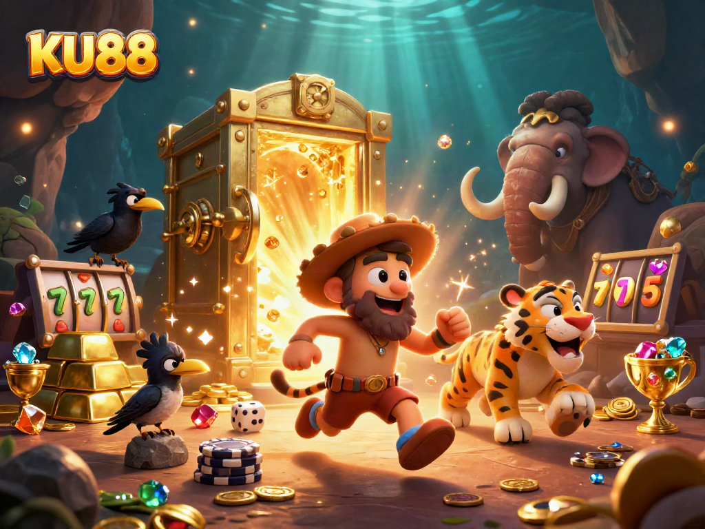 Spin the slots at KU88, where cavemen meet fortune in an engaging prehistoric casino!