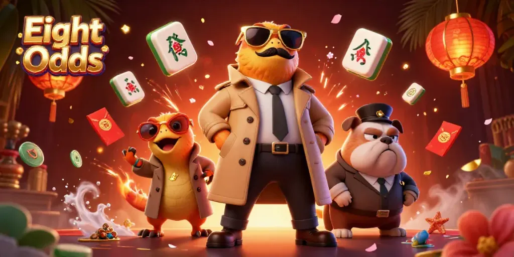Experience the excitement of Eight Odds with three raptors in disguise at a casino.