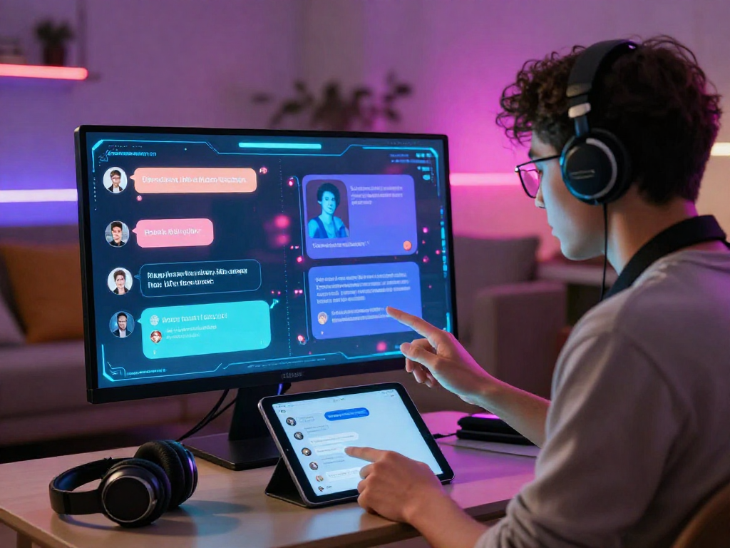 Engaging porn ai chat experience with modern interface and vibrant atmosphere.