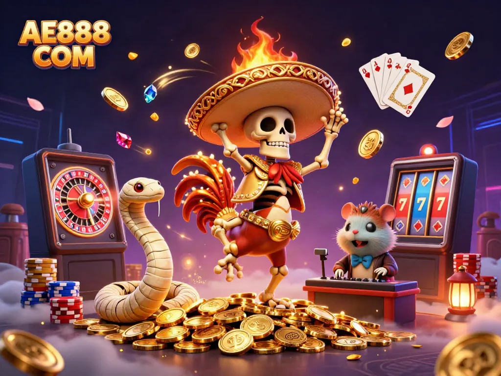 Spin to win with AE888 COM while enjoying vibrant casino fun under neon lights.