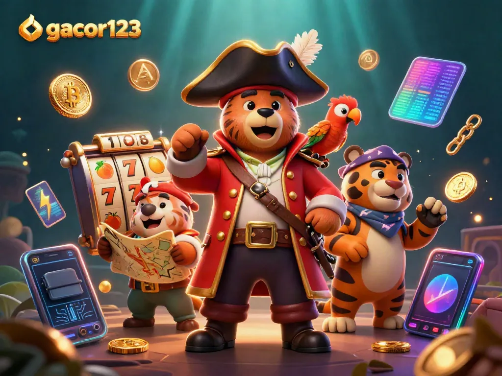 Engage with the captivating world of gacor123 featuring vibrant 3D casino elements and dynamic characters.