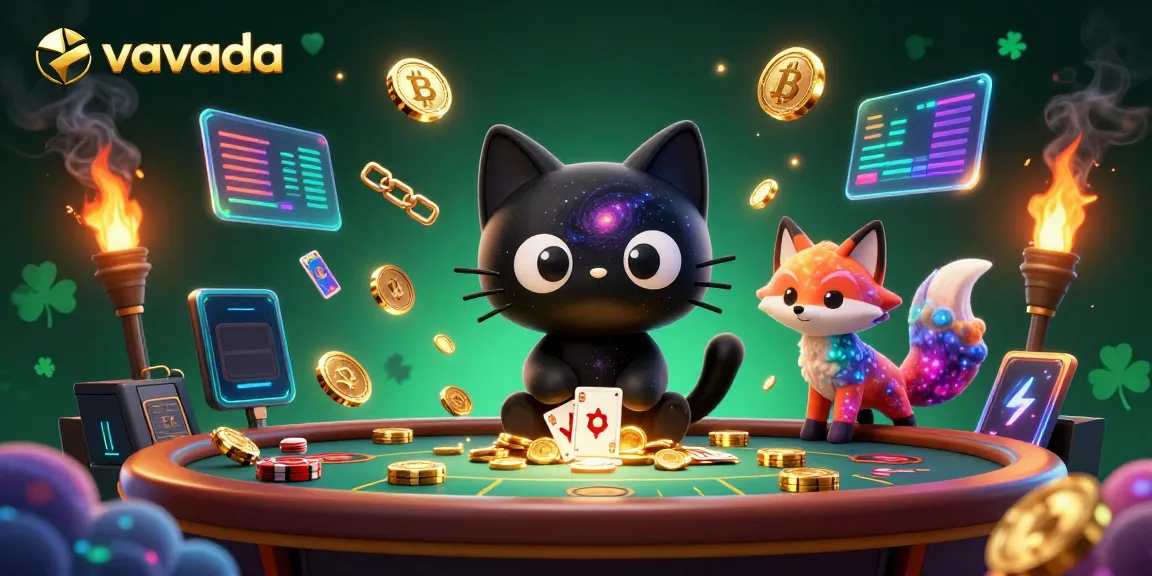 Experience thrilling gameplay at Vavada with a vibrant cosmic casino filled with crypto and game elements.