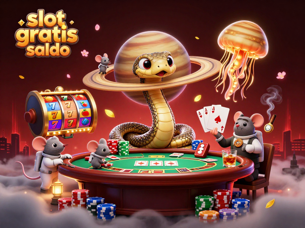 Experience thrilling gameplay with slot gratis saldo in this vibrant cosmic casino scene.
