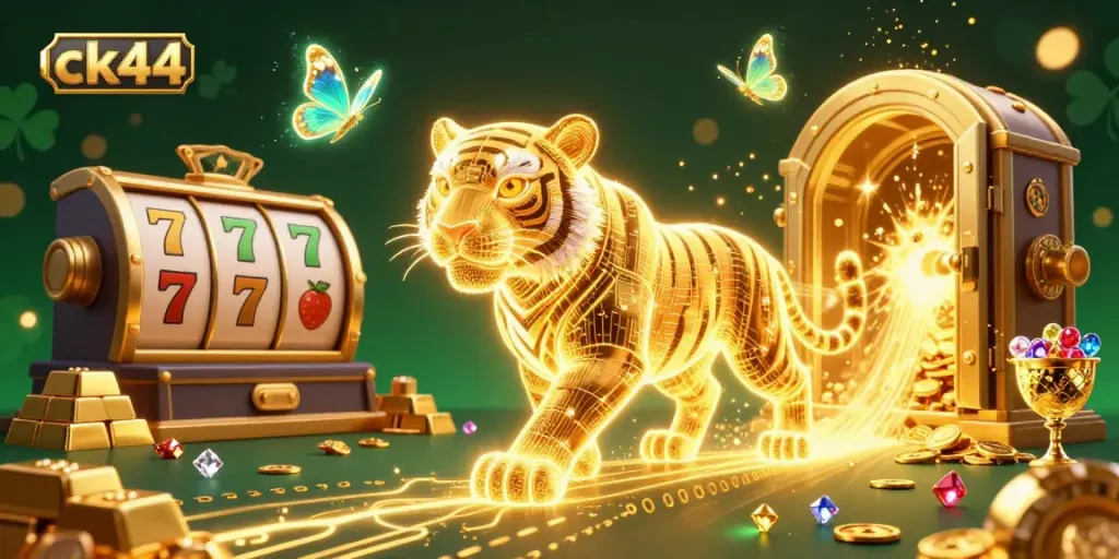 Experience the thrilling ck44 casino action with dynamic slot reels, golden treasures, and holographic companions.