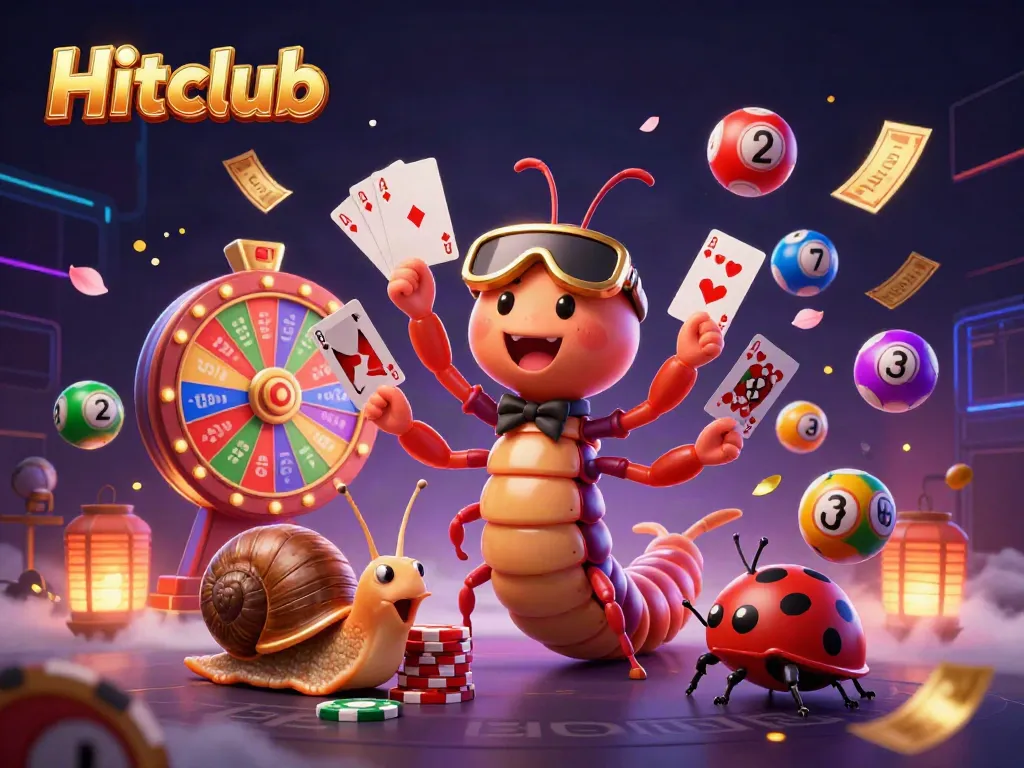 Experience exhilarating gaming at Hitclub with vibrant characters and dynamic casino elements.