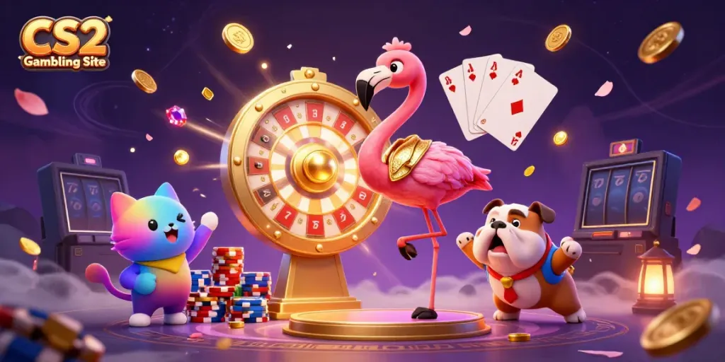 Engaging scene depicting characters celebrating as they win prizes at a CS2 Gambling Site.