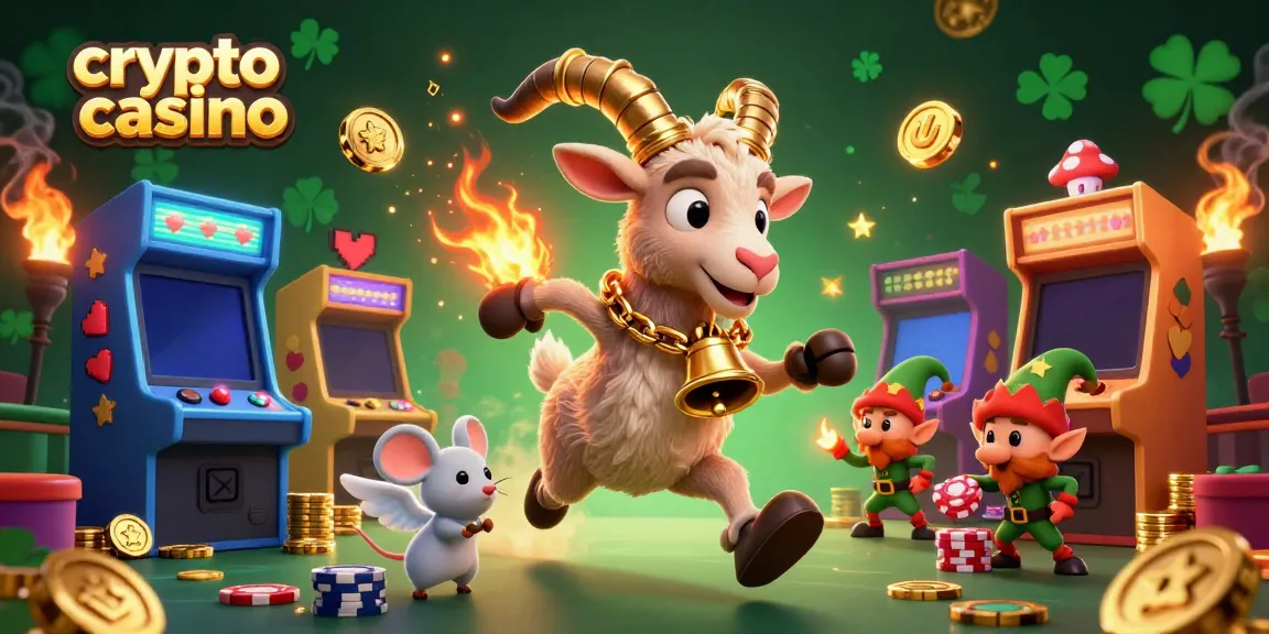 Experience the excitement of a crypto casino with festive characters stealing poker chips in a lively illustration.