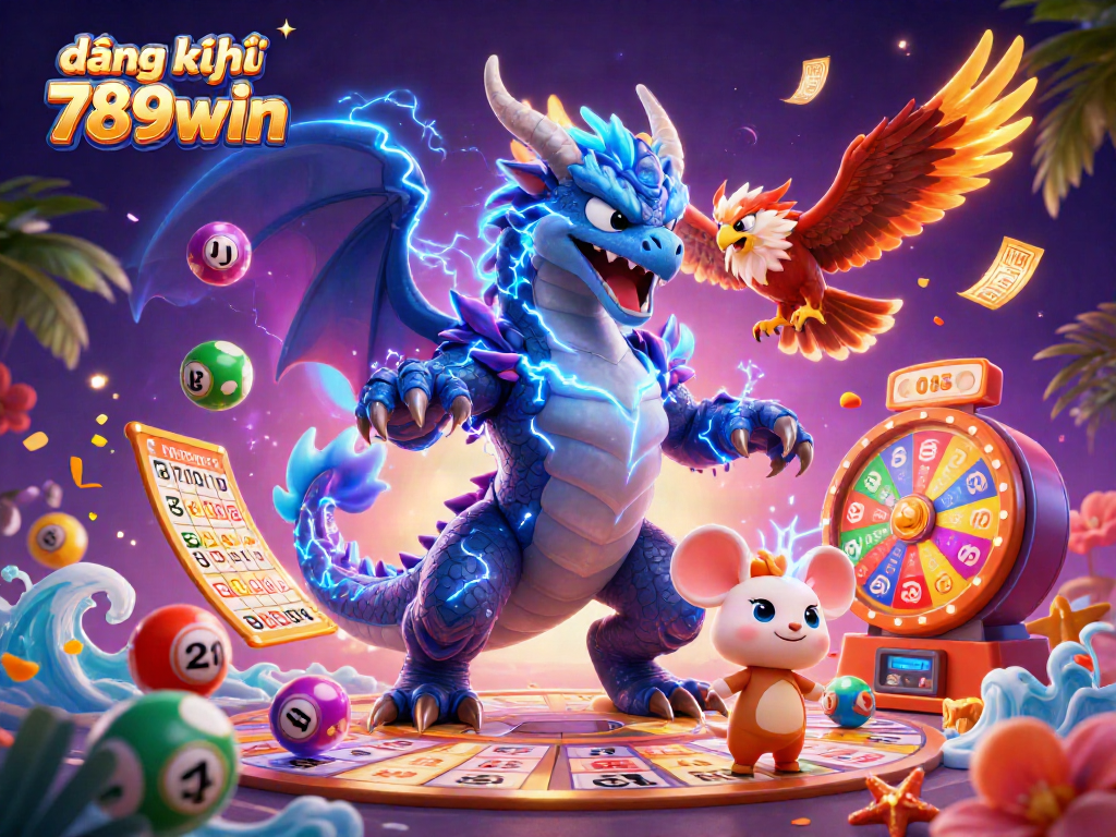Engaging scene of đăng ký 789win showcasing dynamic lottery elements and vibrant casino characters.