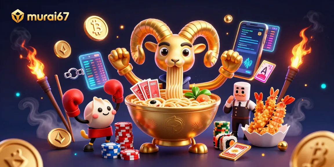 Engage in thrilling games at murai67 with animated 3D casino characters promoting luck and excitement.