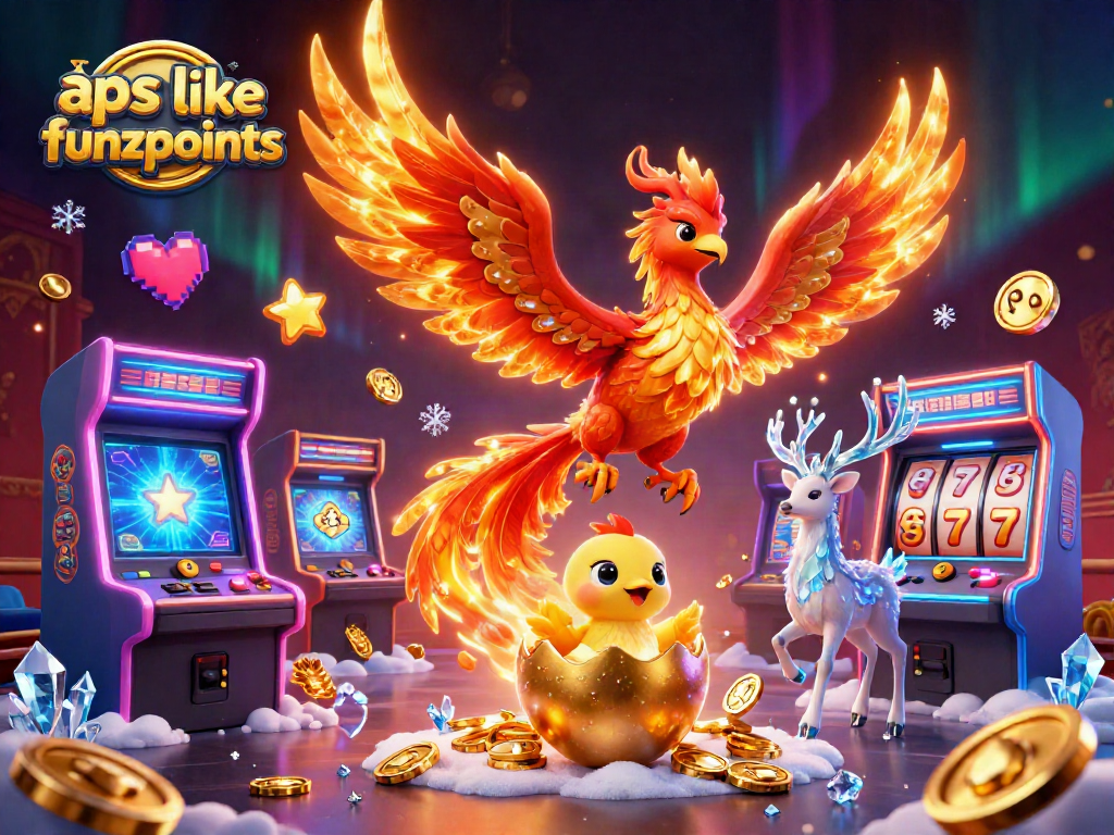 Engage with the excitement at apps like funzpoints featuring vibrant casino elements and gaming characters.